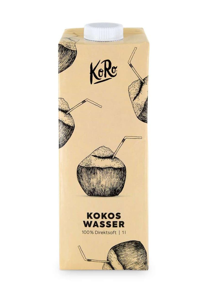 KoRo - Bio Kokoswasser 1 L - Ohne Zuckerzusatz (enthält von Natur aus Zucker) - Energiearm