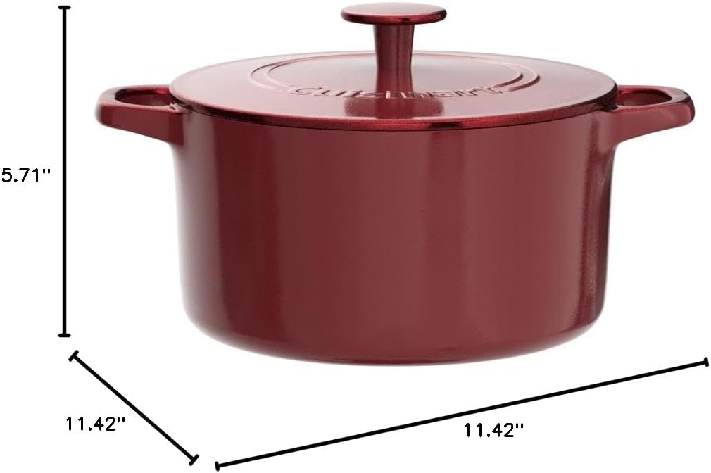 Cuisinart Chef's Classic Enameled Cast Iron Round Covered Casserole (Cardinal Red, 5- Quart) - Image 2