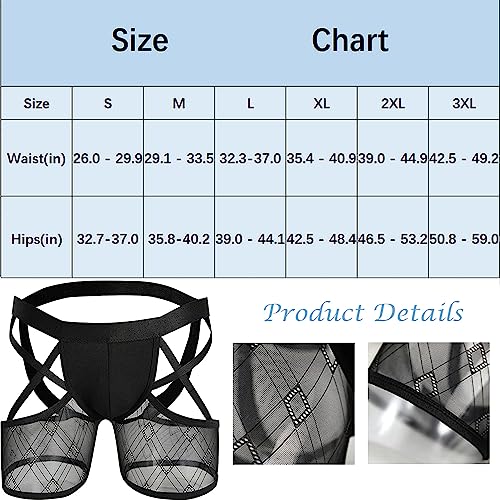 Men Butt-Flaunting Jockstraps Underwear Breathable Mesh Lace Boxer Briefs Bottomless Shorts Backless Gay Underpants4