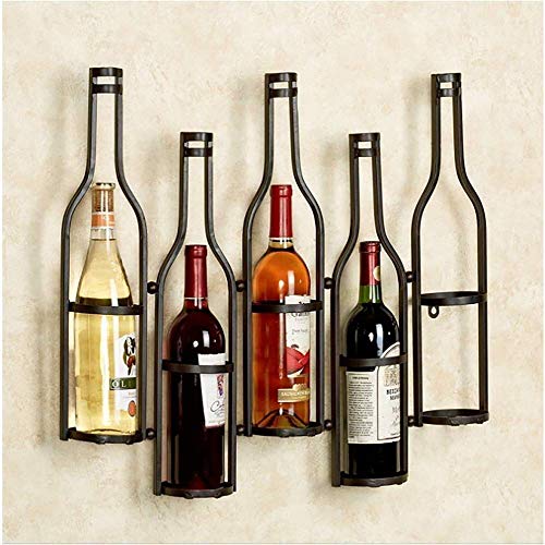 Soporte para 5 botellas de vino negro miniatura 3