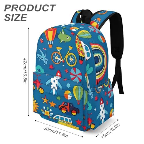 Car Airplane Hot Air Balloon Funny Backpack Daily Casual Daypack Travel Mini Bag with Adjustable Strap Style-133
