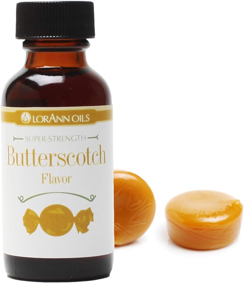 LorAnn Oils Super Strength Flavoring - Used For Candy Making, Flavoring Extracts, Baking, Hard Candy, & Flavor Oils - Bold, Natural Flavors 4X Stronger Than Extracts, Butterscotch, Pack of 4, 1 fl oz