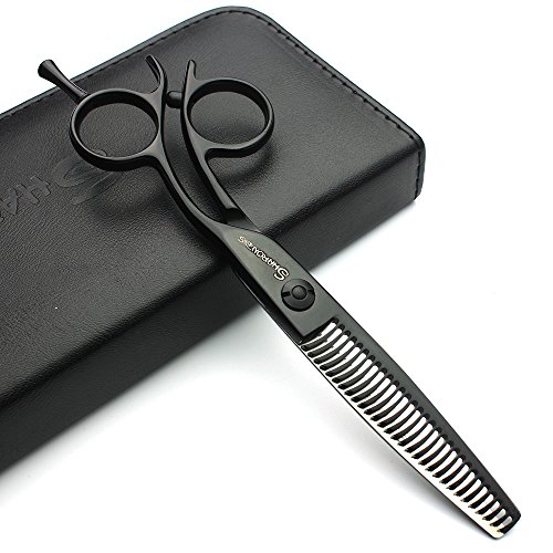 Ciseaux de coiffeur professionnels 6 pouces 440C noir pour désépaissir les cheveux - 5