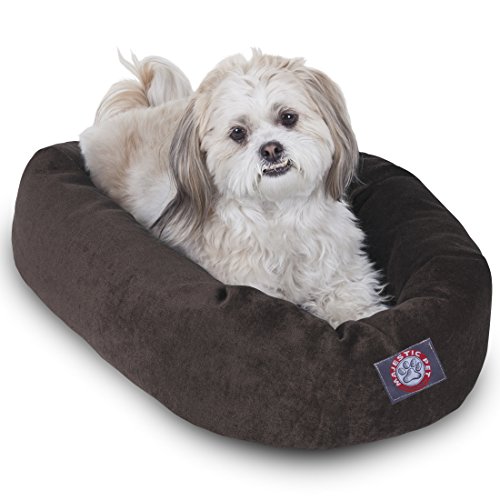 Image of Majestic Pet Villa 24 Inch Shredded Memory Foam Dog Bed for Small Sized Dog 24x19x7 Inch-Orthopedic Pet Bed - Washable Small Puppy Mat with Head Support-Storm