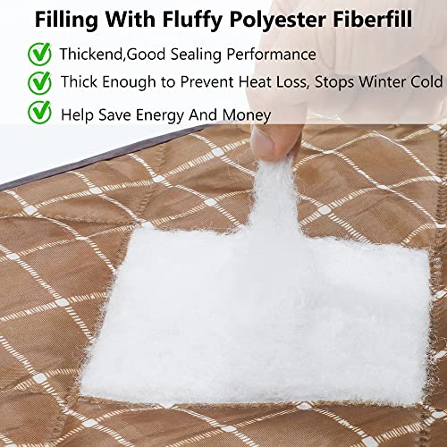Upgraded Magnetic Thermal Insulated Door Curtain,Thicken Polyester Fiberfill &Durable Oxford Cloth,Temporary Door Window Insulation For Winter,Fabric Screen Door Magnetic Closure Keep Warm In Winter #TOP3