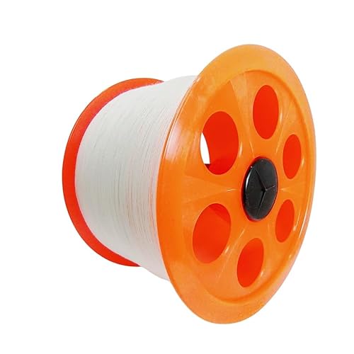 Kit Mini Carretilhade plástico + linha de 500 jardas Branca para Pipa (Laranjado)