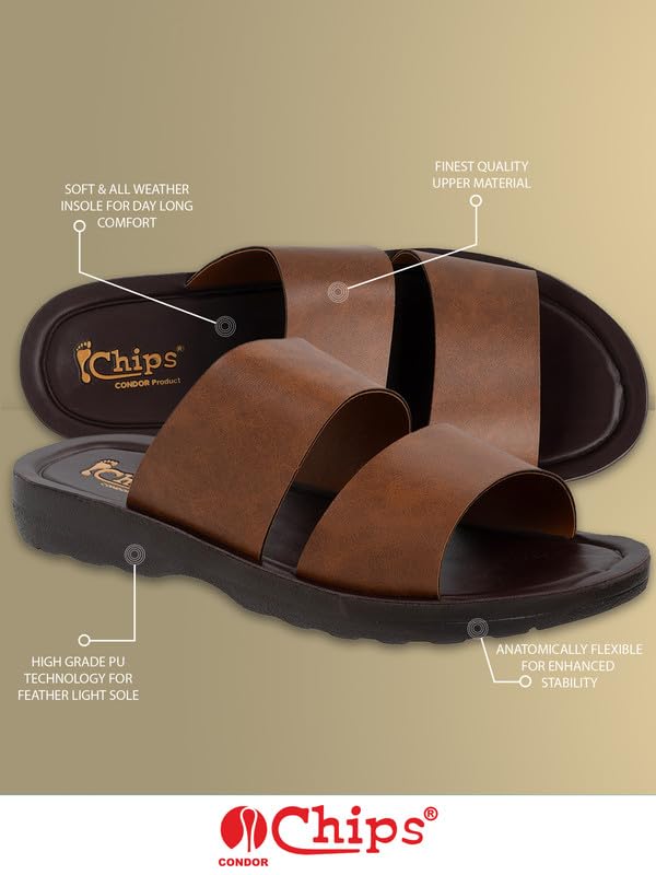 Image of Chips Men's BLACK Lightweight Slip-on Sandal Casual (ND44)