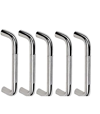 Stainless Steel D Drawer Cabinet Handle (Pack of 5) (4 Inch), Silver, Medium