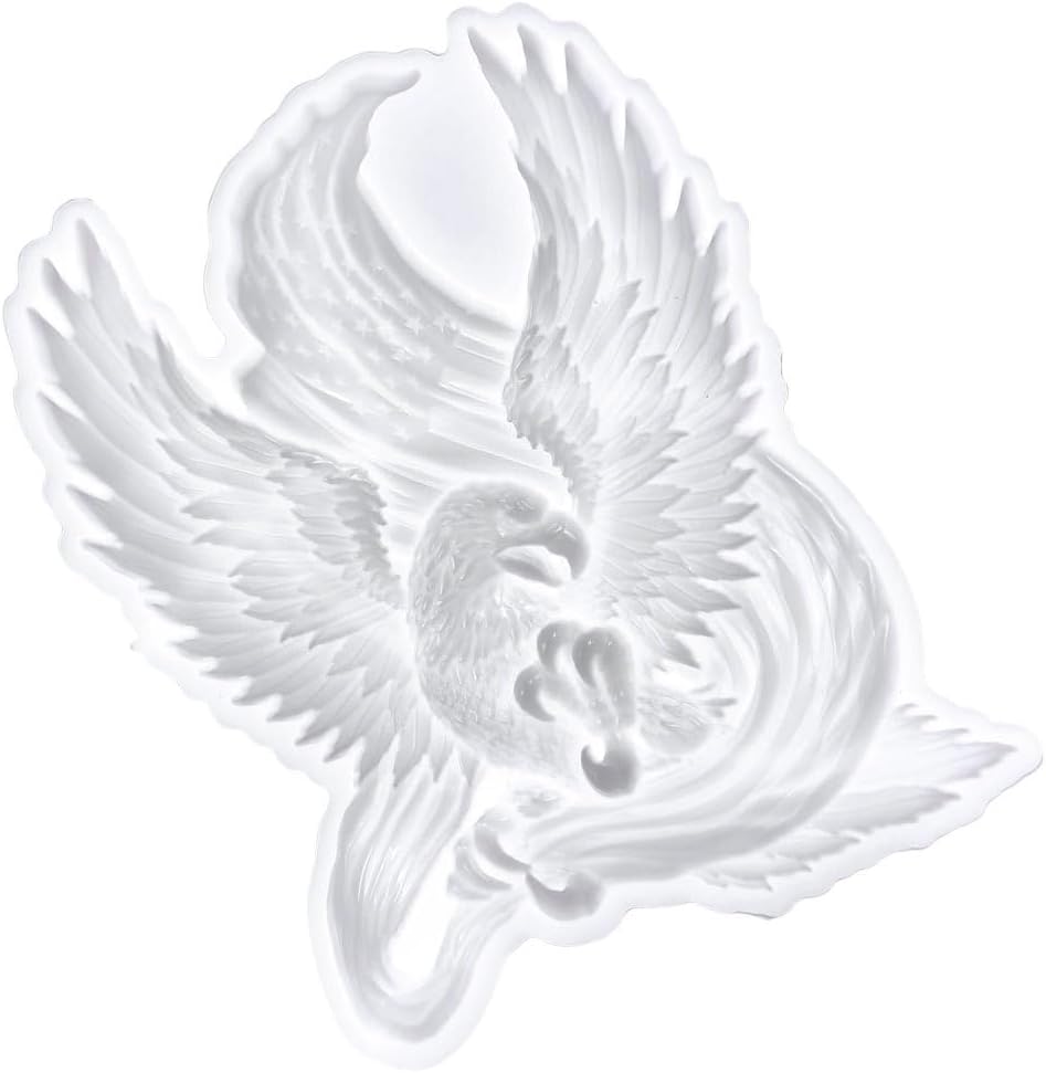 KALLORY Eagle Silicone Mold for Epoxy Resin Crafts Durable Casting Mold for Eagle Shaped Decorative Wall Art and Handmade Ornaments 7.59 X 6.02 Inches