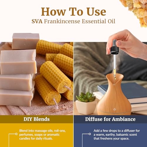 Image of SVA Organic Frankincense Essential Oil, Large Size, 16 Fl Oz (473 ml) | Frankincense Oil for Diffuser, Humidifier, Skin, Body, Perfume, Home Fragrance, Incense, Bath, Soap, Candle & DIY Projects