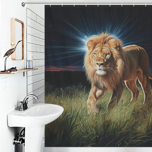 Rideau de douche tissu lavable Puma en polyester imperméable avec 12 crochets robustes inclus - 6