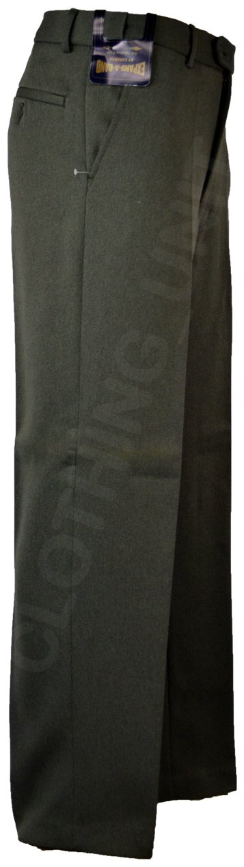 Carabou Men's Olive Green Expand-A-Band Cavalry Twill Trousers/Pants Self Adjusting Waist Band (40/31, )