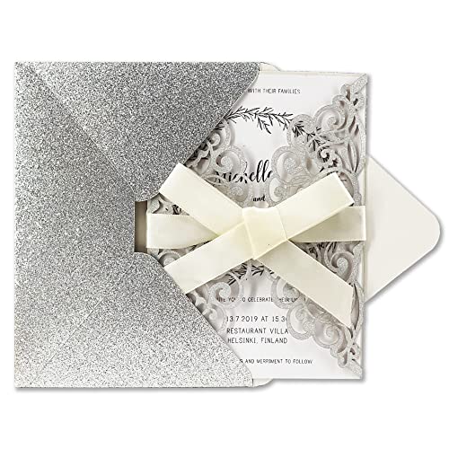 Fashmade FASHMADE-PO-001 50Pcs Laser Cut Wedding Invitation thumb #3