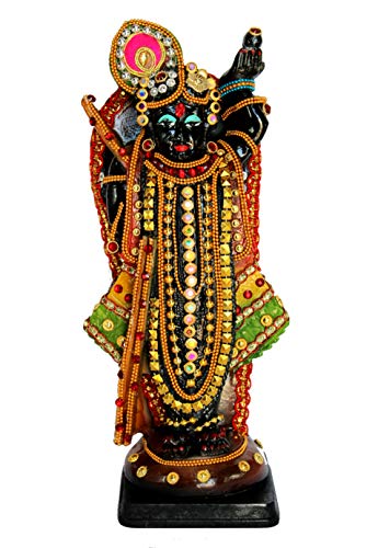 eSplanade Resin Shrinath Ji Bankebihari Krishna Statue - 10 inches | Idols for Home Puja Place