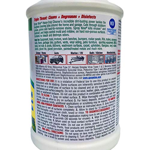 Image of Spray Nine 26832 Heavy Duty Cleaner /Degreaser and Disinfectant, 32 oz. - 3 Pack