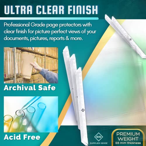Sheet Protectors For 3 Ring Binder - 500 Premium Clear Plastic Page Protectors For 3 Ring Binder - Sleeves 8.5 X 11 For Paper & Documents #TOP2