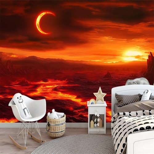 Autocollant mural rouge grand format pour masquer les imperfections de vos murs