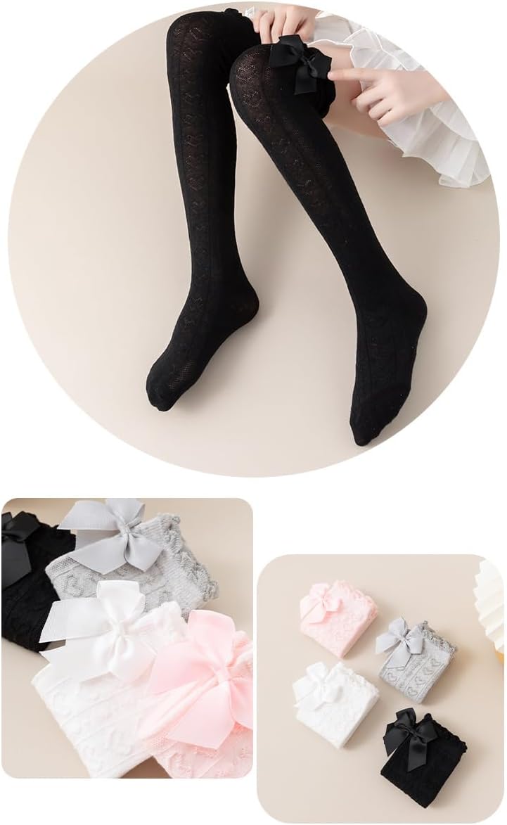 Kid Girls Knee High Stockings or Over Calf Socks Cotton Princess Tube Dress Socks - Image 6