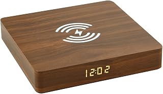 wireless charging alarm clock Wireless Charging Alarm Clock LED Display Time Snooze Wood Made Electric Clocks for Bedroom Bedside