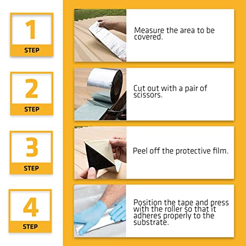 Image of SIKA - Multipurpose self-adhesive duct tape - MultiSeal AP - For concrete, metal, clay, tiles and wood - Easy to use - 10 cm x 10 m - Grey