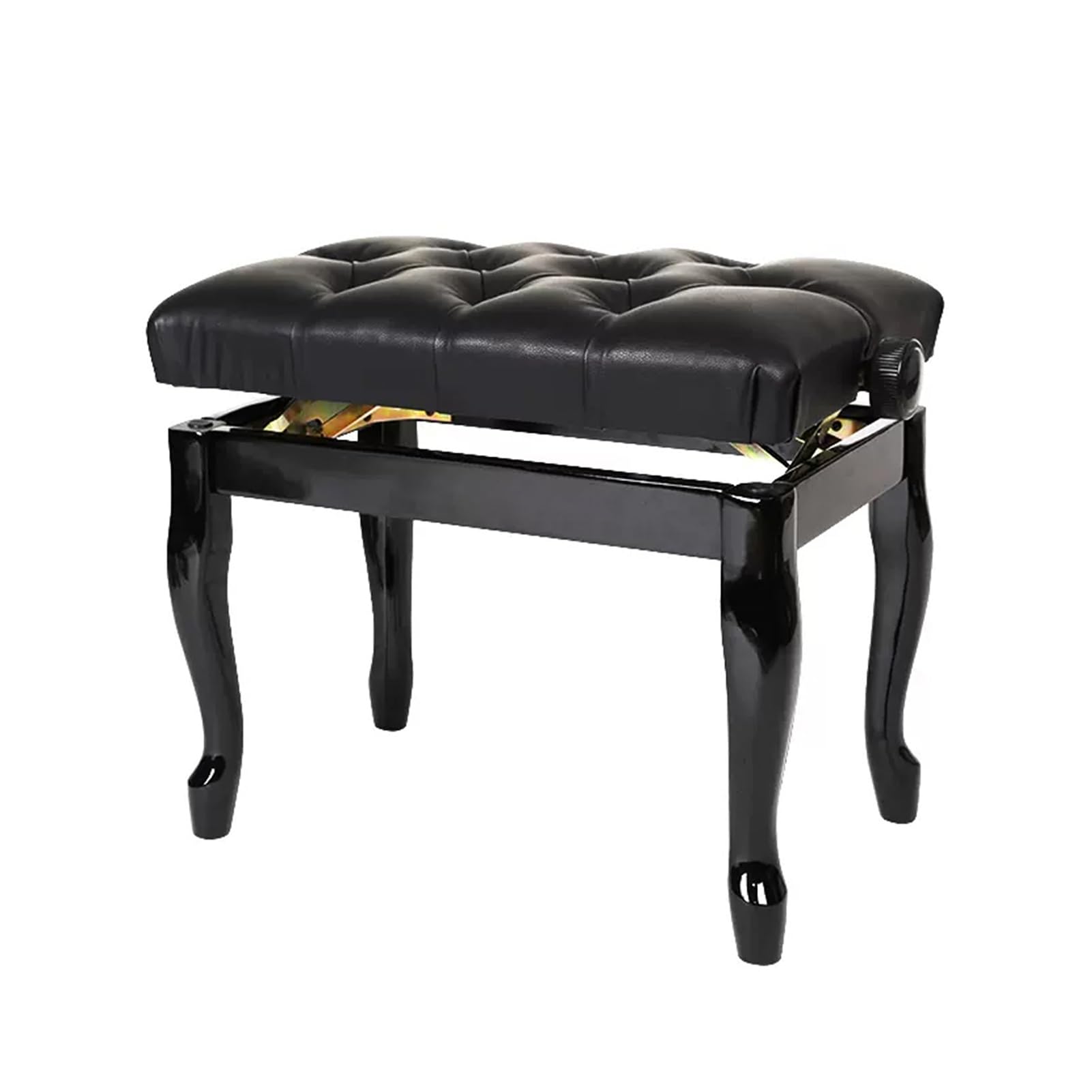 Genérico Banco De Piano De Madera Resistente, Banco De Teclado/Asiento De Silla De Piano, con Dispositivos De Elevación De Metal, Altura Ajustable 44-54 Cm, Capacidad De 200 Kg(Black)