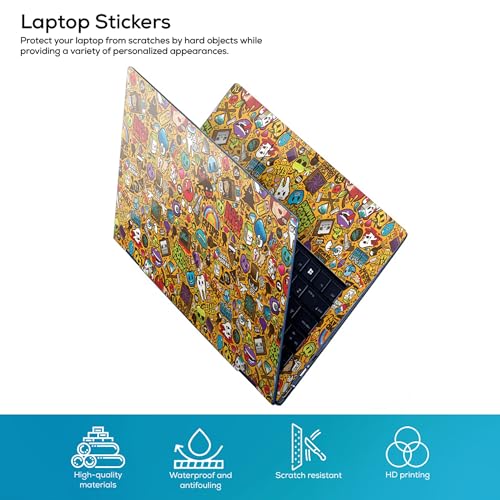 Image of Full Body Laptop Skin /Sticker /Cover Bubble-Free| Laminated| Removable| HD Quality Sticker for Laptops Upto 15.6 Inches Compatible with Hp /Dell /Acer /Lenovo /Asus etc.(Cartoon-208)