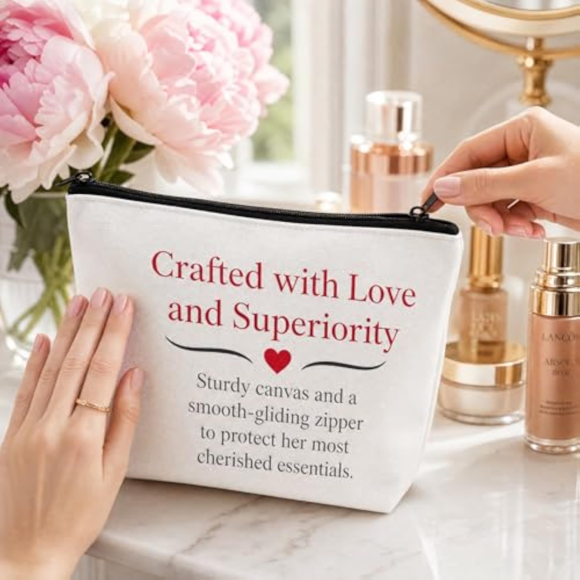 Personalised Makeup Bag for Women, Gift from Mum & Dad