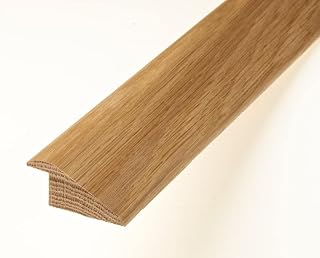 Threshold Door Strip Solid Oak R Section 7mm Ramp Reducer Trim 90cm for Wood & Laminate Flooring Unfinished RAW