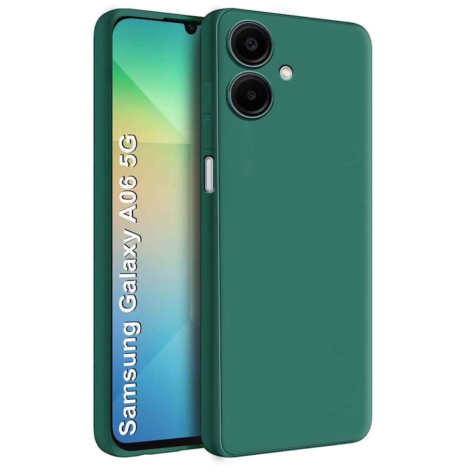 Image of Fashionury Back Cover for Samsung Galaxy A06 5G | Matte Soft Silicon Flexible | Camera Bump Protection | All Side Shock Proof Rubberised Back Case Cover for Samsung Galaxy A06 5G (Green)