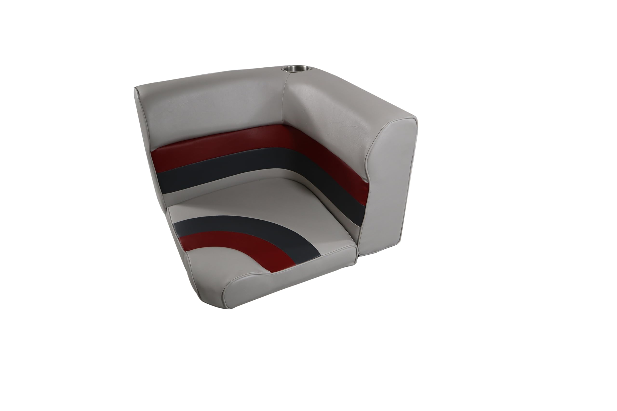 Horizon Manufacturing Premium Series Pontoon Radius Corner Cushion Set 3007-ABEC GREY/Red/Charcoal (Base sold Separate 3011-AB)