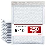 250 PC 5x10 Inches Poly Bubble Mailers Shipping Padded Envelopes Self Seal Waterproof Cushion Envelopes Waterproof Grey Usable 5x9" #00