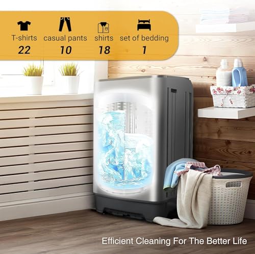 Image of Portable Washing Machine Full Automatic 17.7lbs Small Washing Machine