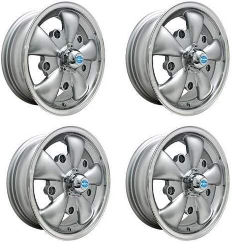Gt-5 Wheels Silver with Polished Lip, 5.5 Wide, 5 on 205mm, Compatible with Dune Buggy