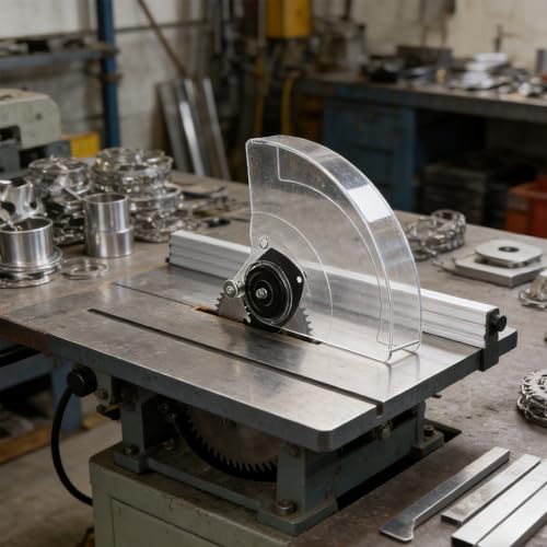 Protector de seguridad para evitar salpicaduras en cortadora de aluminio 6