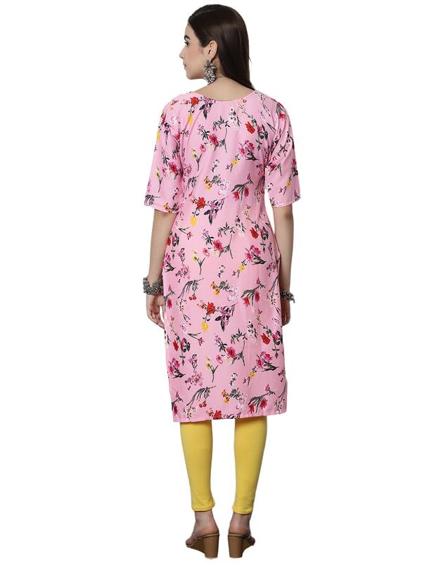 Image of 7Threads Kurti for Women|Kurti|Kurta|Kurta for Women|Crepe Kurti|Printed Kurta|Crepe Straight Kurti Kurti