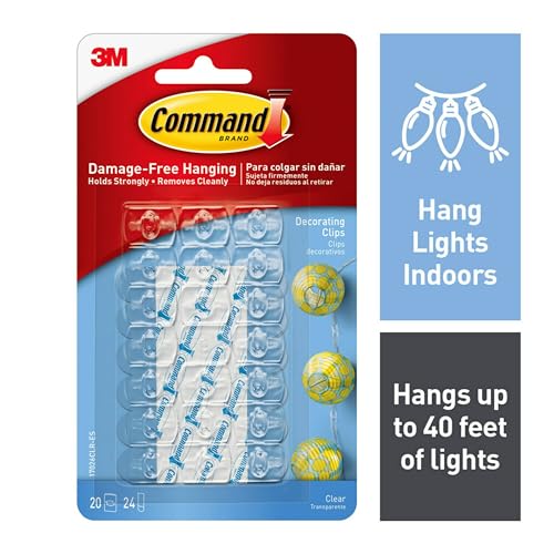 Command 17026CLR-ES Decorating Clips, Clear, 20-Clips (2 Pack) - image 2