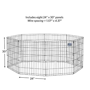 MidWest Homes For Pets Foldable Metal Dog Exercise Pen / Pet Playpen, 24'W x 30'H MidWest Homes For Pets Foldable Metal Dog Exercise Pen / Pet Playpen, 24’W x 30’H