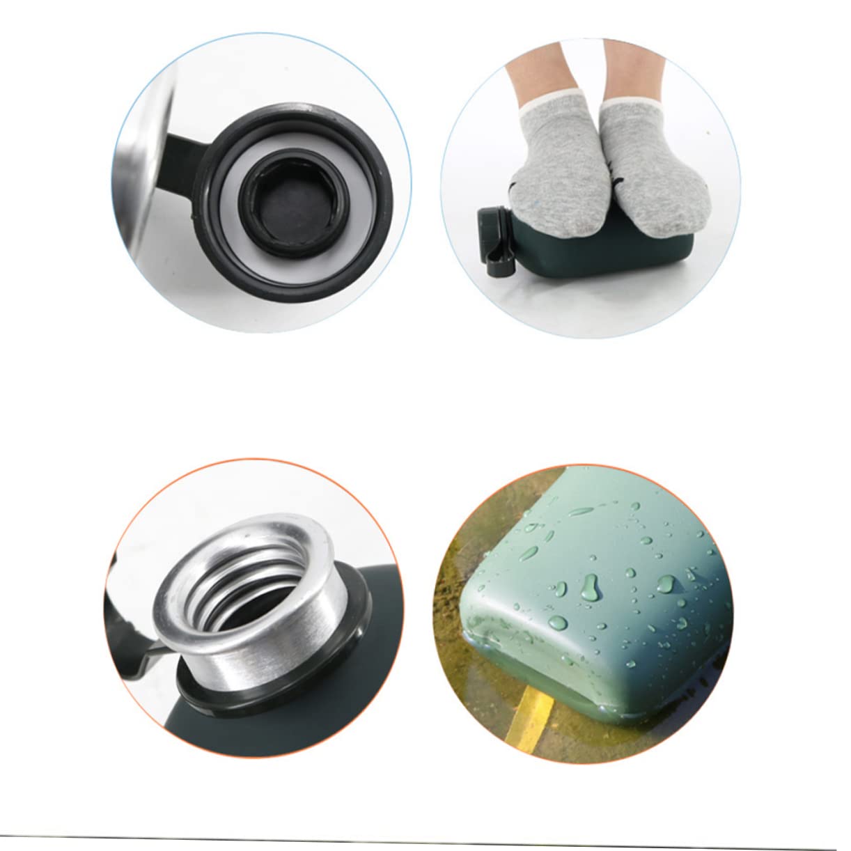 Borraccia Militare in Lega di Alluminio 1l Chiusura | Set 1 Pezzo, Custodia in Canvas Bottone a Pressione, Gancio Integrato per Viaggi e Outdoor