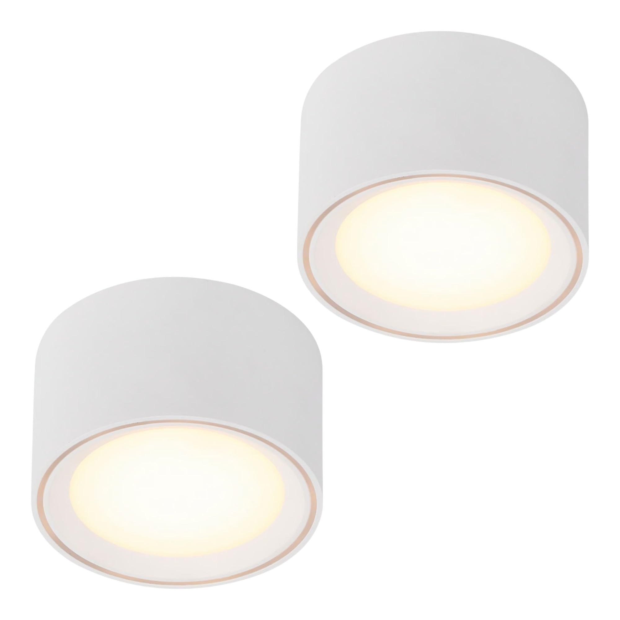 Nordlux Fallon LED Aufbaustrahler 2er-Set Weiß – Dimmbarer Decken-Spot mit 3-Stufen Moodmaker™, 2700K Warmweiß, Flaches Design für Flur, Küche & Wohnzimmer