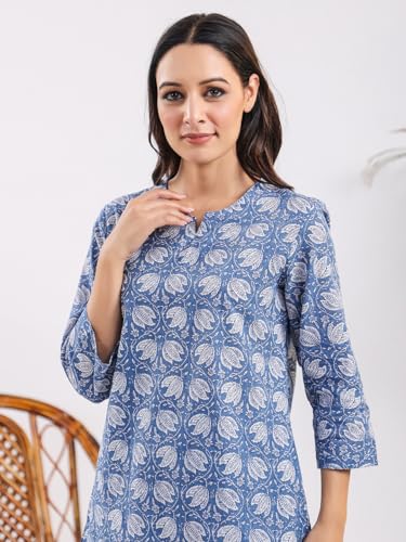 Image of SANSKRUTIHOMES Women's Premium 100% Cotton Printed Co-Ord Set | Short Sleeve Shirt & Pant Set | Pink Checkered Sun & Palm Tree Print | Casual Summer Resortwear, Vacation Wear & Comfortable Loungewear
