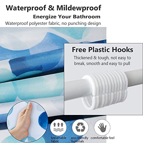 Bishilin Shower Curtain 200cm Drop, Bathroom Curtains Polyester Mould & Mildew Resistant 200x200cm (78.7x78.7) - Image 4