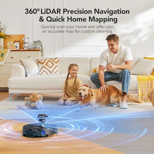 Smart Robot Vacuum and Mop Combo, 5500Pa Suction Power, LiDAR Mapping, Alexa & App Control, 120-Minute Runtime, Ideal for Pet Hair, Carpets, and Hard Floors (B20-3)