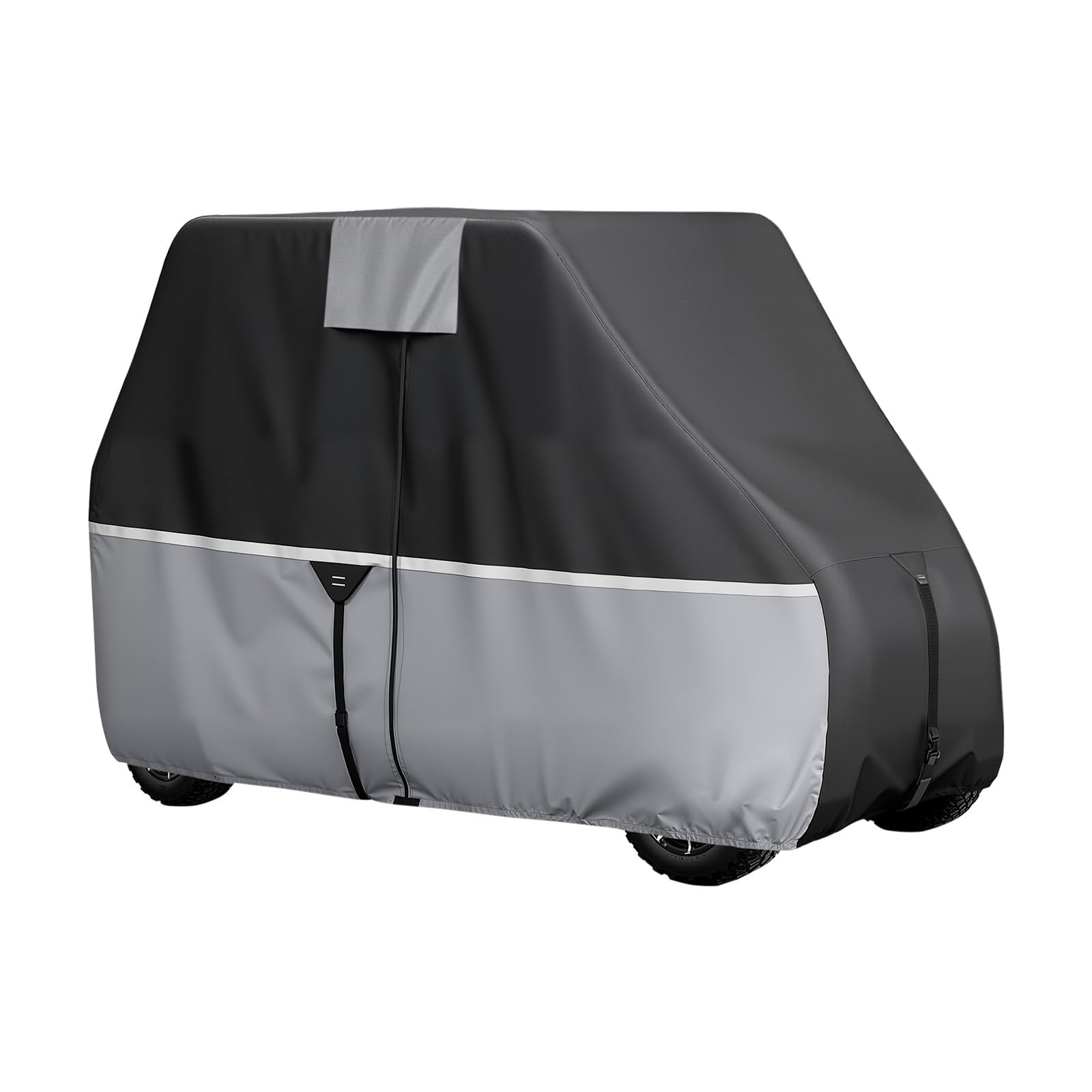 VEVOR Housse pour Golfette, Housse de Voiturette de Golf de 4 Places, Couverture Intégrale avec Tissu Oxford 420D Imperméable, Yamaha, EZGO, Honda, Club Car, Protection Extérieure, Revêtement Argenté