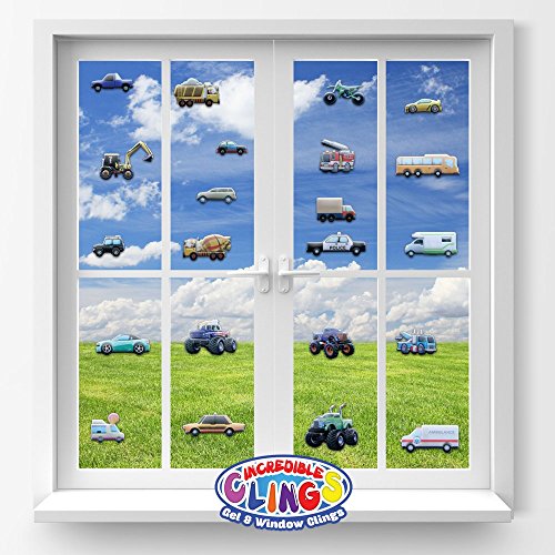 Jesplay 43221-7665 Cars And Trucks Window Clings For Kids & Toddlers (By Jesplay Usa - Reusable Window Stickers Gels & Decals) Puffy Sticker Activites thumb #3