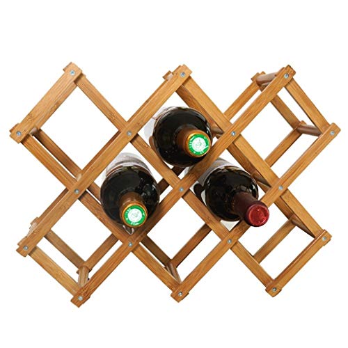 Soporte para botellas de vino de bambú plegable vintage miniatura 5