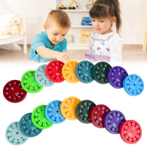 AUAUY Math Fact Fidget Spinner, 18PCS Fidget Spinner de MatemáTicas, Fidget Hand Spinners, Juego Educativo de MatemáTicas Spinners para el Hogar, Escuela, Suma, Resta, MultiplicacióN y DivisióN