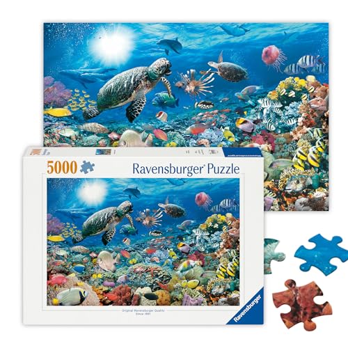 Ravensburger - Beneath The Sea - 5000 Piece Jigsaw Puzzle - Stunning Imagery - Beautiful and Intricate - Underwater Turtles, Dolphins, and More - Premium Quality - Puzzles for Adults