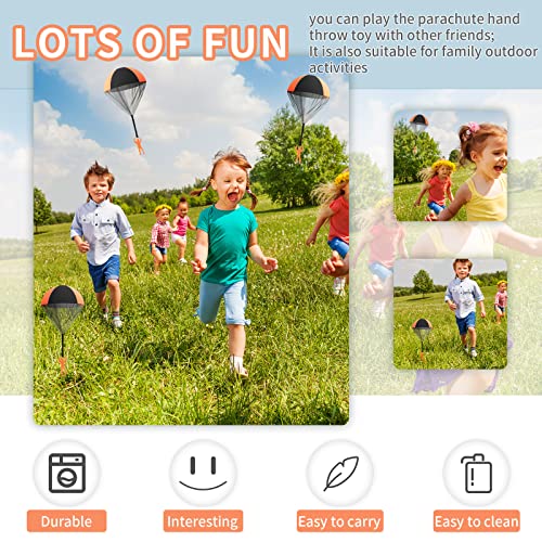 Skylety Fallschirm Spielzeug Soldaten Handwurf Armee Männer Spielzeug Fallschirm Handwurf Spielzeug Verwicklungsfreies Outdoor Fliegendes Spielzeug für Jungen und Mädchen (Orange Schwarz)