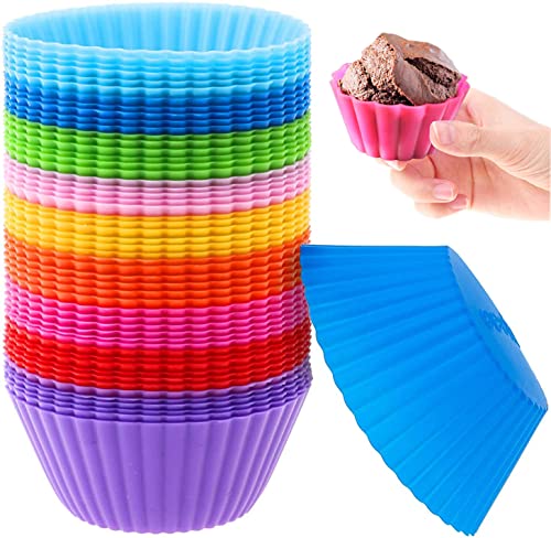 SZMMG 36 Stück Silikon Cupcake Backförmchen, Silikon Backförmchen Wiederverwendbare Silikon Muffin Liner Cupcake für Muffins Cupcakes und Bonbons Silikon Backformen Muffin-Formen Cover