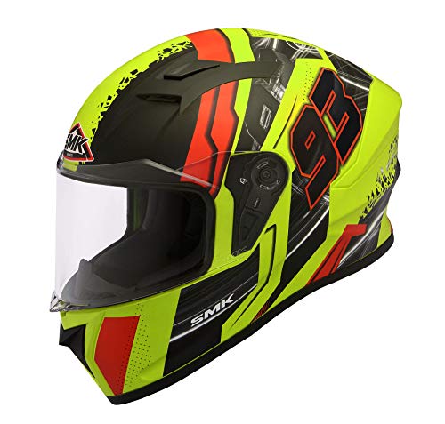 SMK Helmets MA423 Men's Swank Graphics Pinlock Fitted Full Face Helmet with Clear Visor (Large, Multicolour)